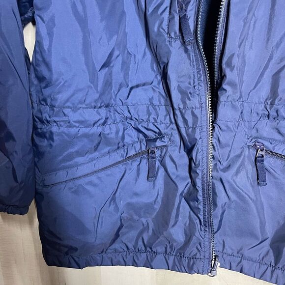 Columbia navy coat jacket fleece‎ lining cinch waist, size medium - Picture 12 of 16